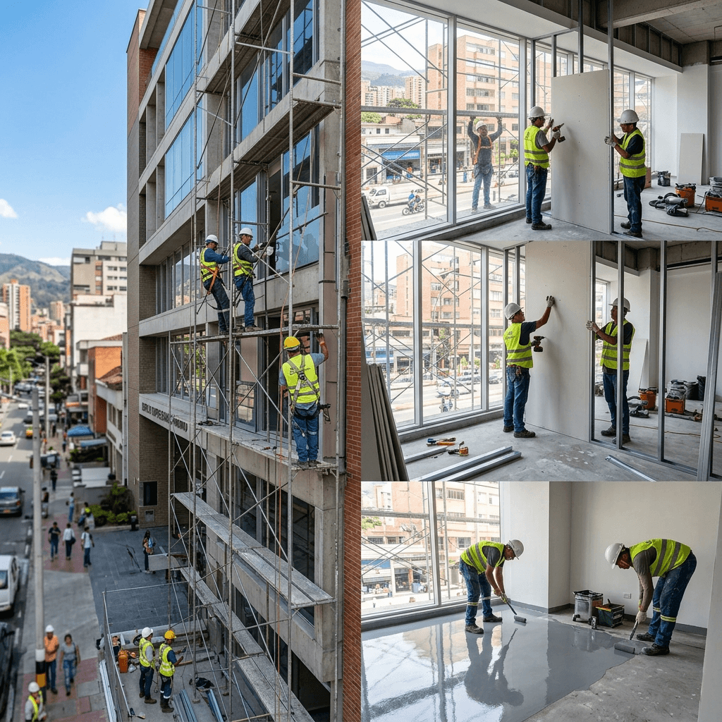 Remodelación institucional de edificaciones y acabados técnicos corporativos en Colombia — Accuretta Ingeniería