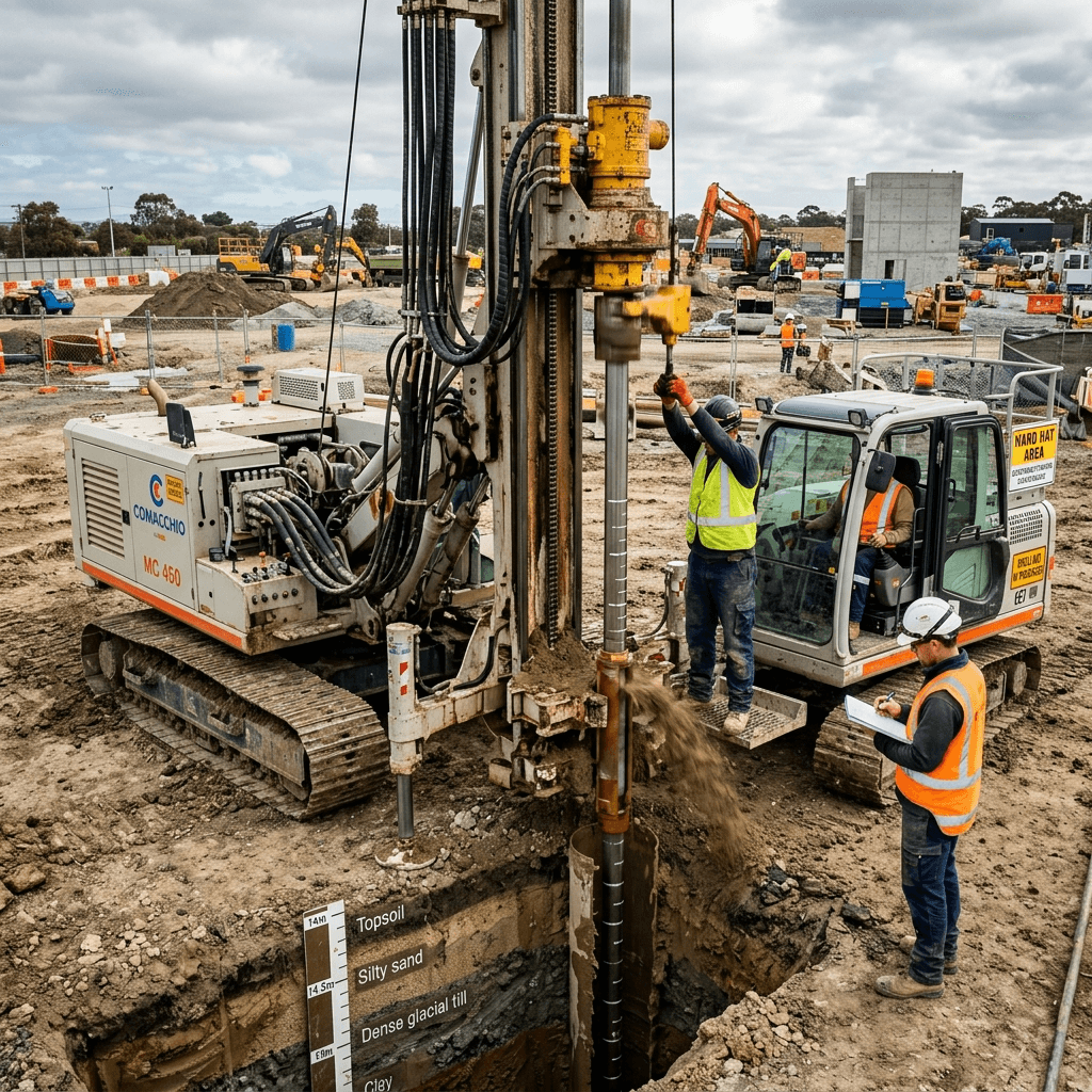 Sondeos geotécnicos y excavación de calicatas