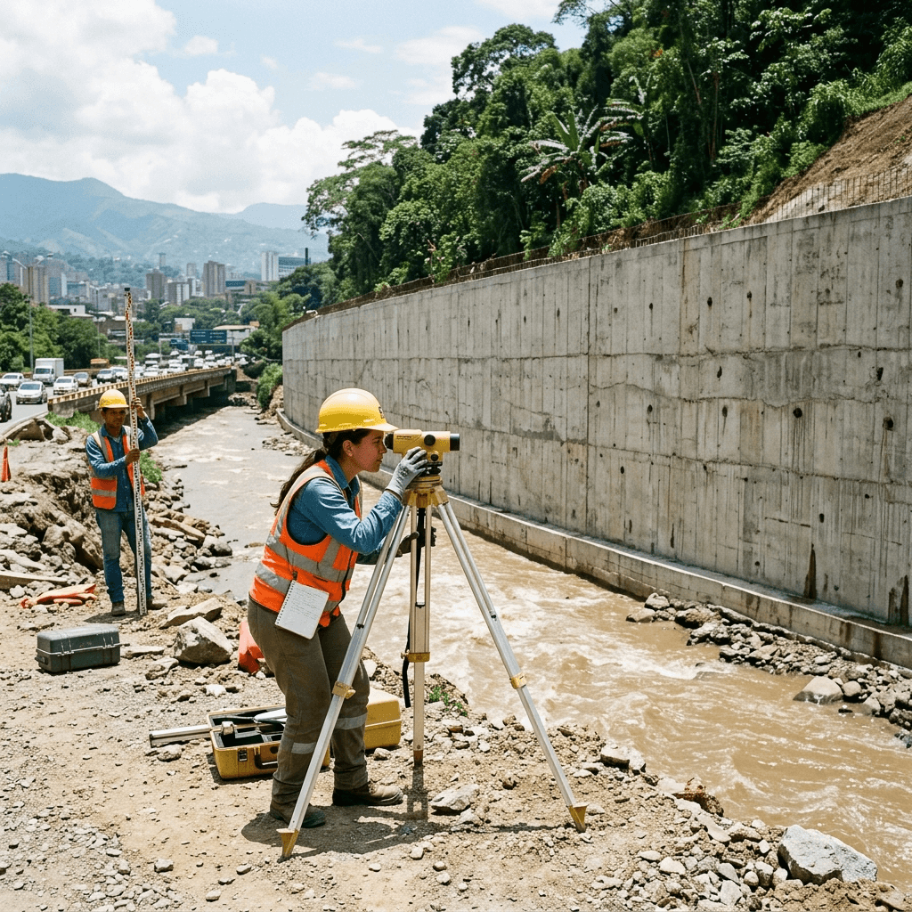 Auscultación y control geométrico de estructuras hidráulicas y muros de retención por Accuretta Ingeniería
